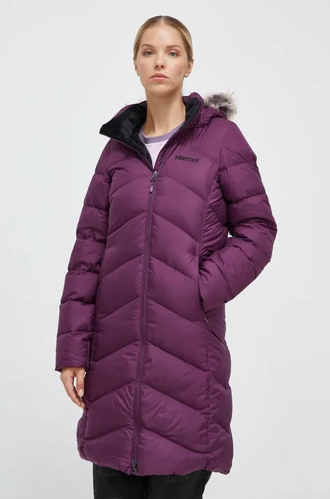 Páperová bunda Marmot Montreaux dámska, fialová farba, zimná