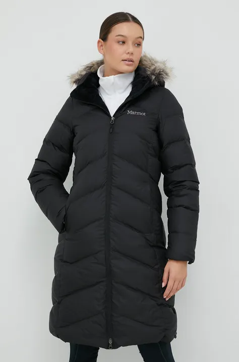 Pernata jakna Marmot Montreaux za žene, boja: crna, za zimu