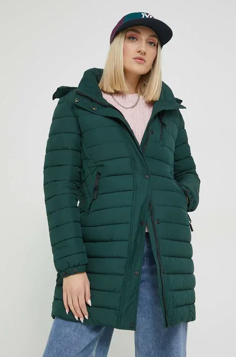 Куртка Superdry жіноча колір зелений зимова