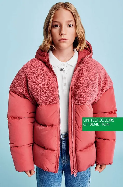 Детская куртка United Colors of Benetton цвет розовый