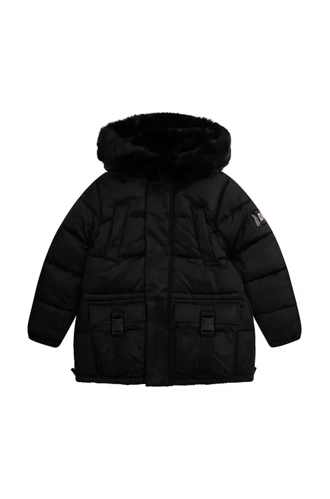 Παιδικό μπουφάν DKNY χρώμα: μαύρο