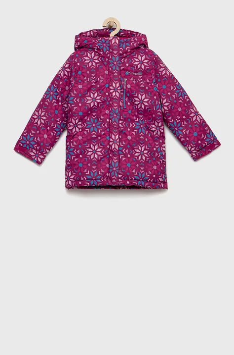 Αδιάβροχο παιδικό μπουφάν Columbia χρώμα: ροζ