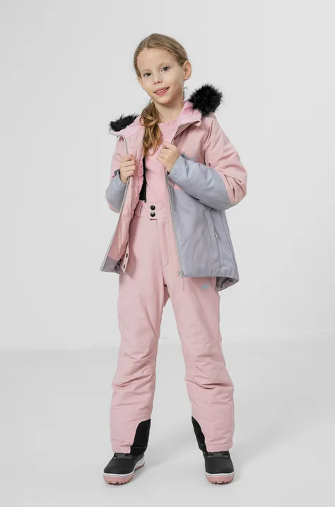 Παιδικό μπουφάν για σκι 4F χρώμα: ροζ