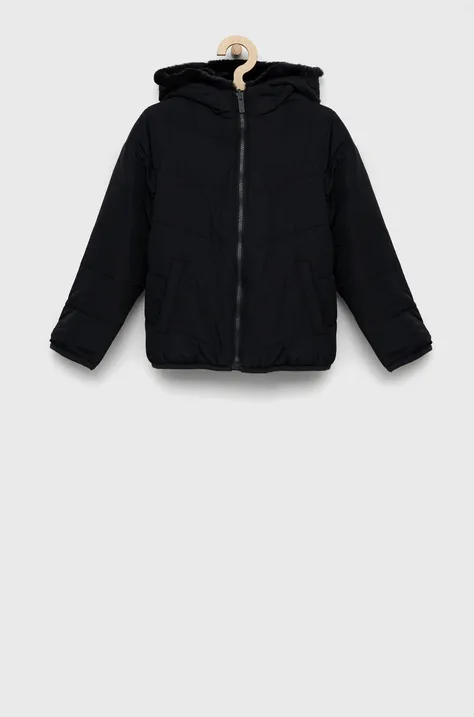 Otroška dvostranska jakna Abercrombie & Fitch črna barva