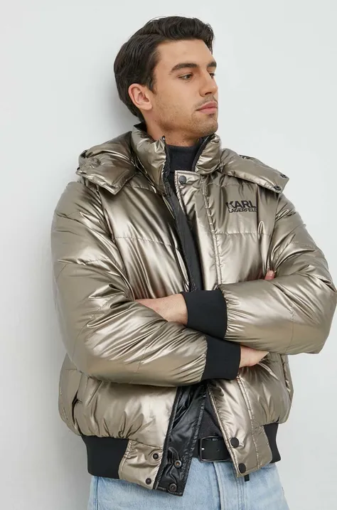 Dvostrana jakna Karl Lagerfeld za muškarce, boja: zlatna, za prijelazno razdoblje