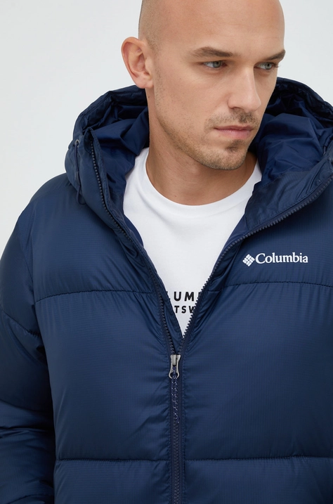 Columbia geacă Puffect Hooded Jacket bărbați, culoarea bleumarin, de iarnă 2008413