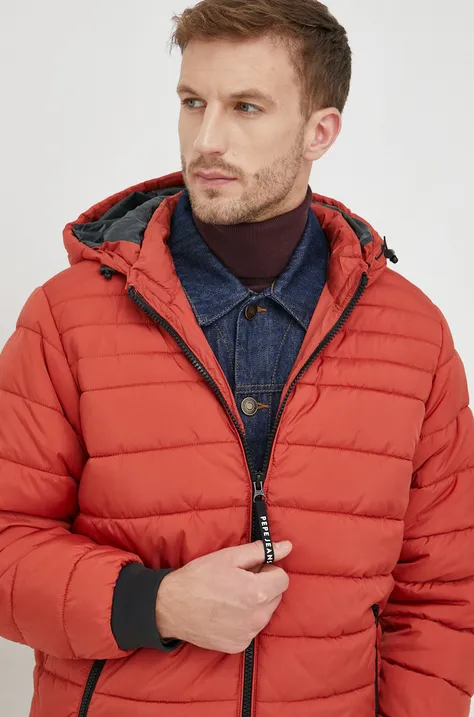 Pepe Jeans kurtka męska kolor czerwony zimowa