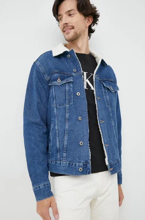Traper jakna Pepe Jeans za muškarce, boja: tamno plava, za prijelazno razdoblje