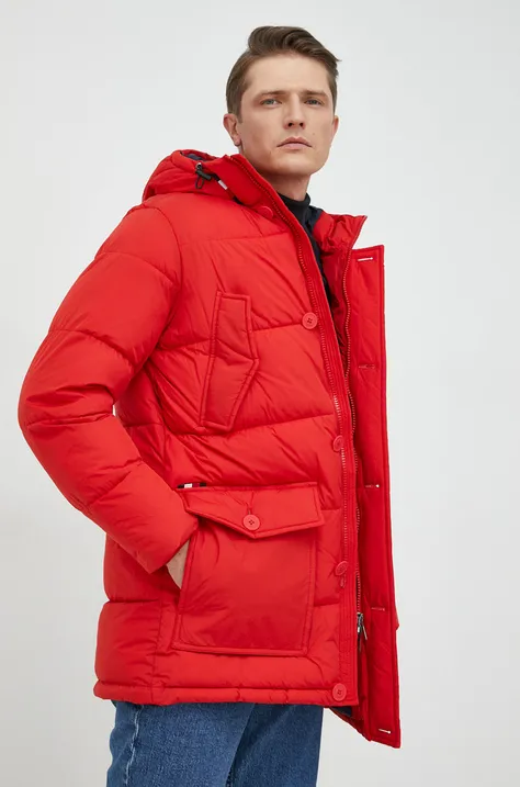 Tommy Hilfiger kurtka męska kolor czerwony zimowa