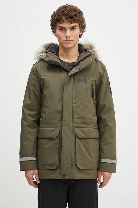 Яке Helly Hansen в зелено преходен модел