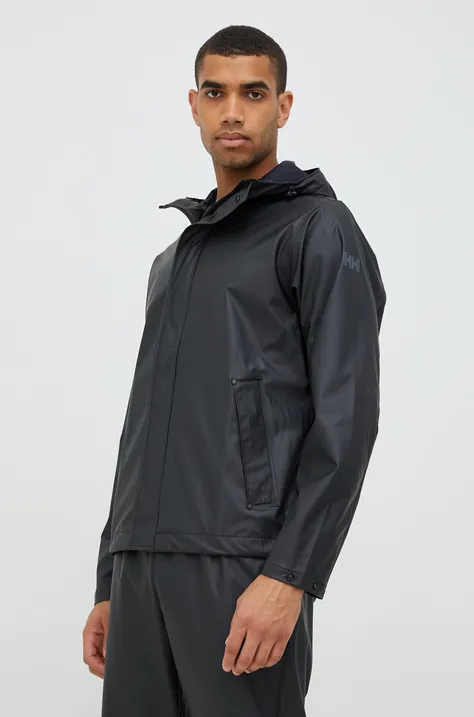Kišna jakna Helly Hansen za muškarce, boja: crna, za prijelazno razdoblje