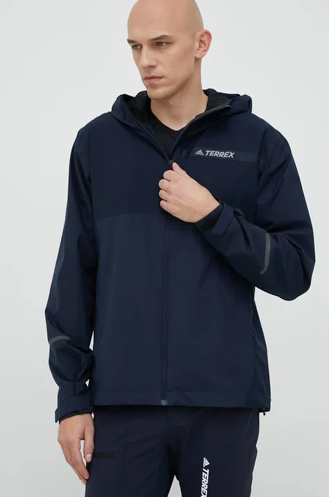 Vodoodporna jakna adidas TERREX Multi moška, mornarsko modra barva