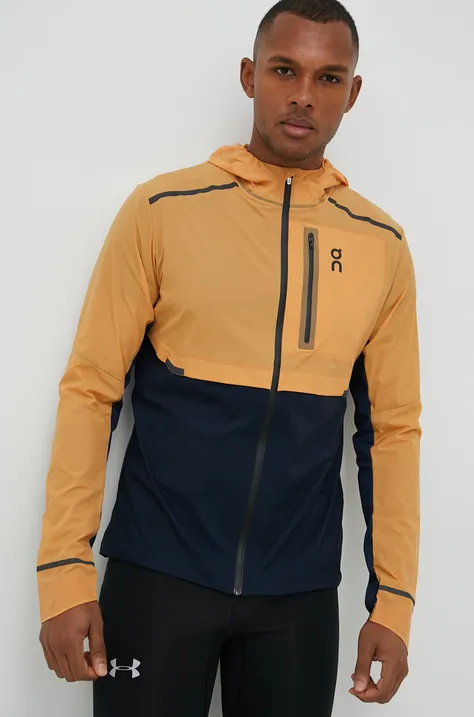 On-running jachetă de alergare Weather culoarea portocaliu