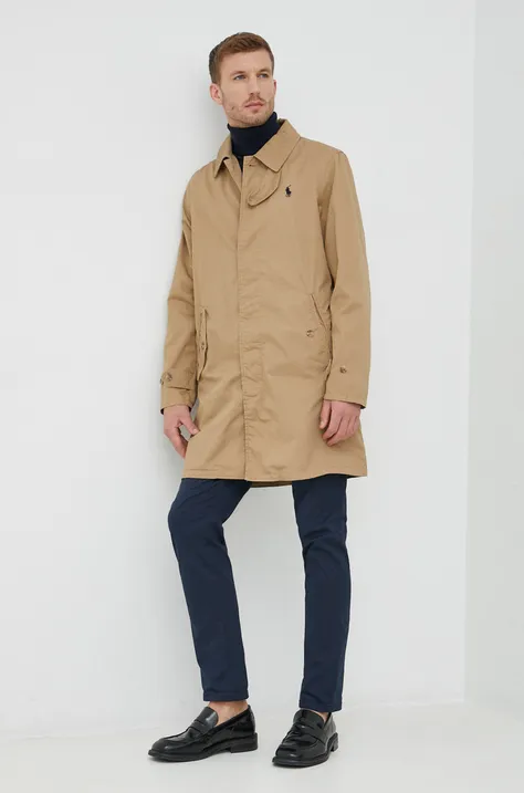 Пальто Polo Ralph Lauren колір бежевий перехідне
