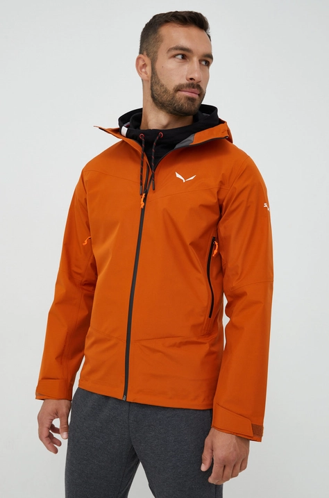 Turistická bunda Salewa Puez GTX Paclite oranžová farba, gore-tex, 00-0000028476