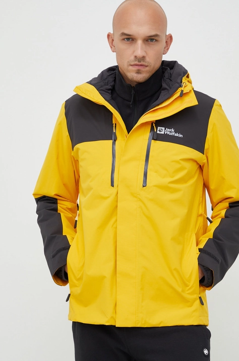 Jack Wolfskin szabadidős kabát Jasper 3in1 sárga