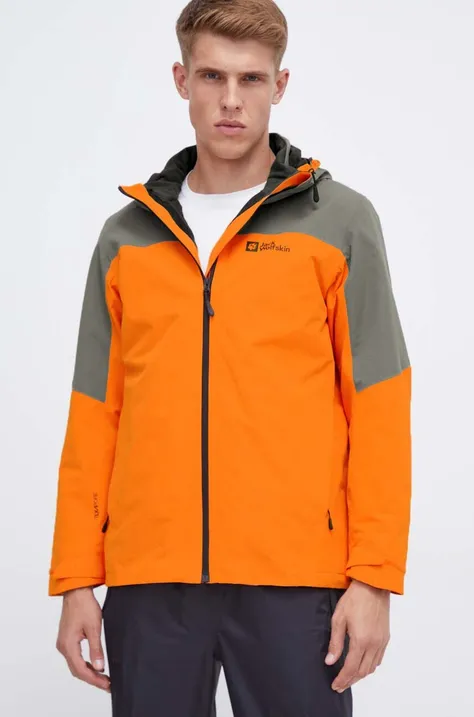 Outdoor jakna Jack Wolfskin Glaabach 3in1 oranžna barva