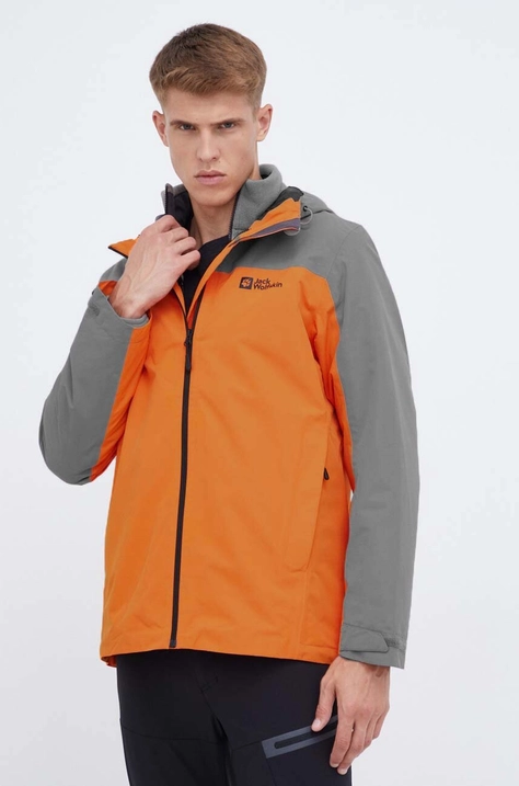 Outdoor jakna Jack Wolfskin Taubenberg 3in1 oranžna barva