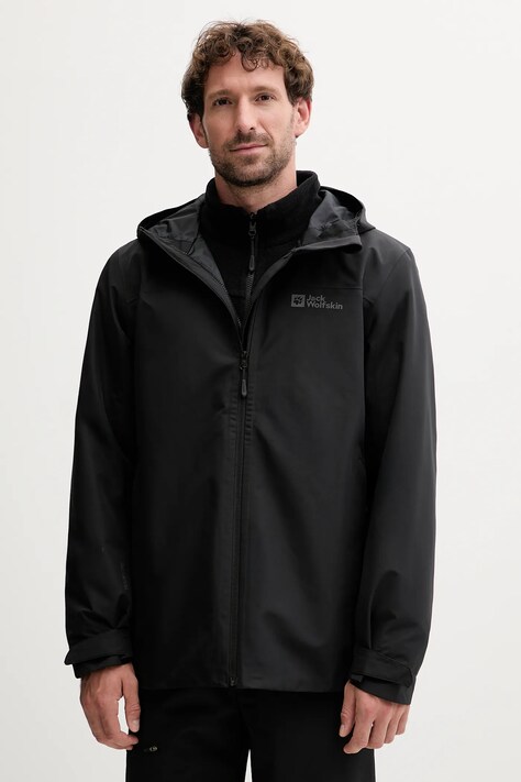 Μπουφάν Jack Wolfskin Taubenberg 3in1 χρώμα: πορτοκαλί