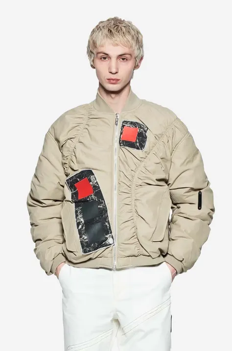 Bomber jakna A-COLD-WALL* Cubist Ruche Jacket za muškarce, boja: bež, za prijelazno razdoblje, ACWMO131-DARKSTONE