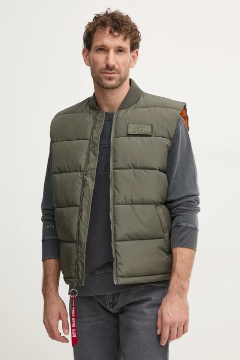 Alpha Industries vestă Puffer Vest bărbați, culoarea verde, de tranziție 118109.142-green