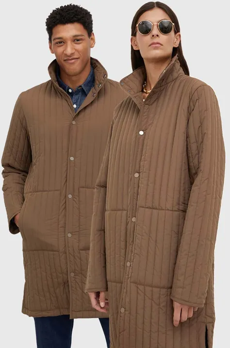 Куртка Rains 18290 Long Liner Jacket колір коричневий перехідна