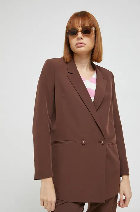 Піджак Vero Moda колір коричневий двобортний однотонна