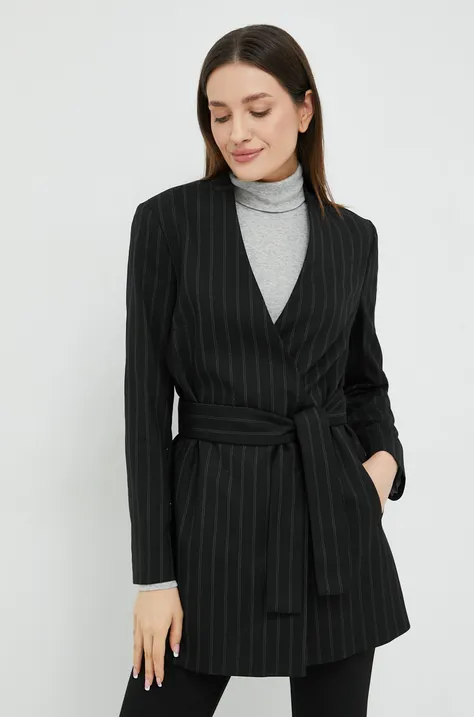 Піджак Sisley колір чорний двобортний візерунок