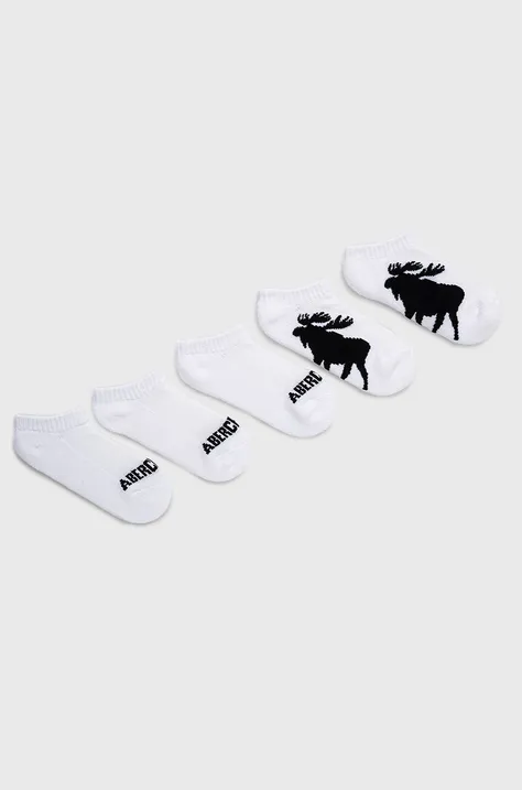 Otroške nogavice Abercrombie & Fitch (5-pack) bela barva