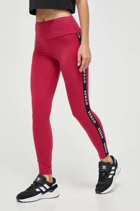 Guess legginsy ALINE damskie kolor różowy z nadrukiem V2YB14 KABR0
