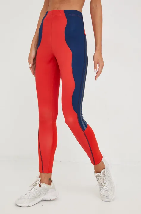 Tajice za trčanje adidas Performance Marimekko, za žene, boja: crvena, s uzorkom