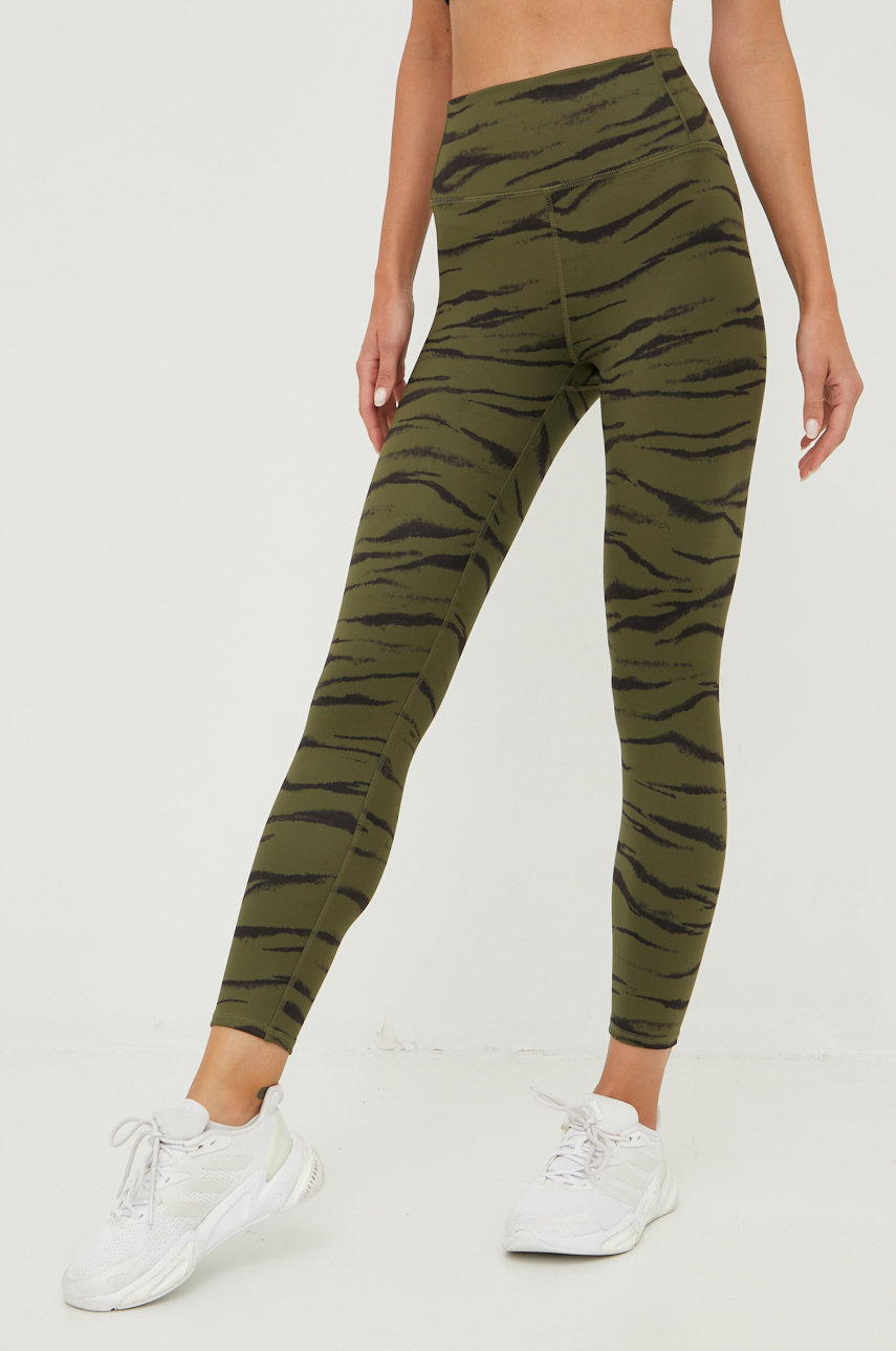 GAP legginsy damskie kolor zielony wzorzyste