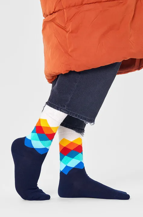Čarape Happy Socks za žene, boja: tamno plava