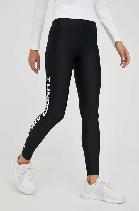 Under Armour legginsy treningowe Armour Branded damskie kolor czarny z nadrukiem 1376327