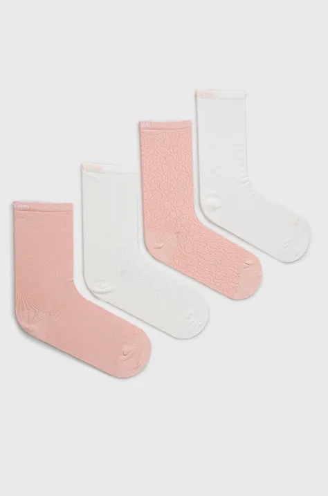 Calvin Klein skarpetki (4-pack) damskie kolor różowy