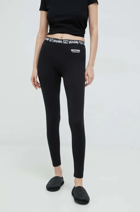 Legíny Moschino Underwear dámske, čierna farba, s potlačou