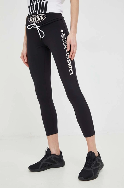 LaBellaMafia leggins de antrenament Boxer femei, culoarea negru, cu imprimeu