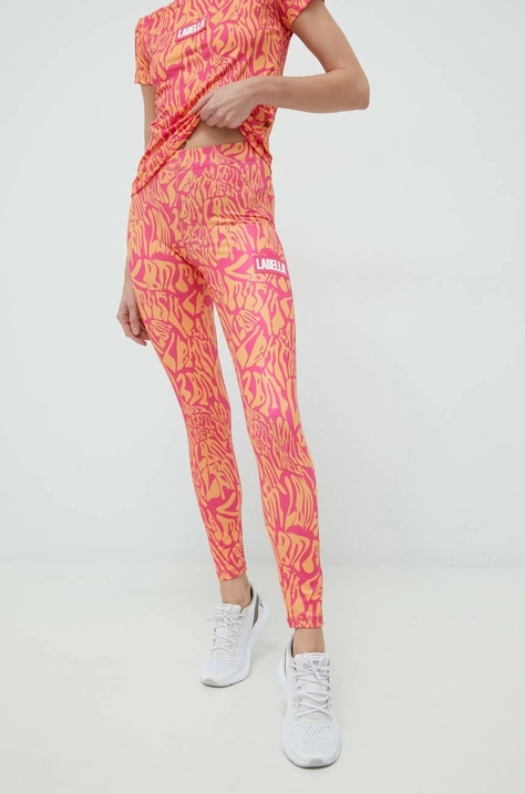 LaBellaMafia leggins de antrenament Psycle Waves femei, culoarea roz, modelator