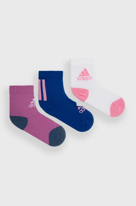 adidas Performance skarpetki dziecięce (3-pack) kolor różowy