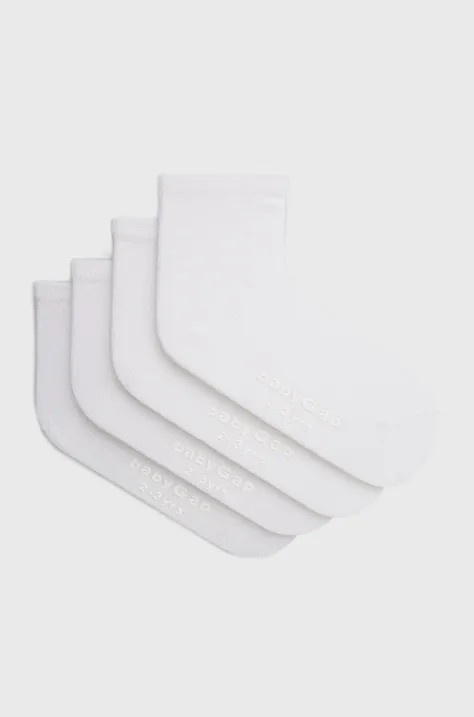 GAP skarpetki dziecięce (4-pack) kolor biały