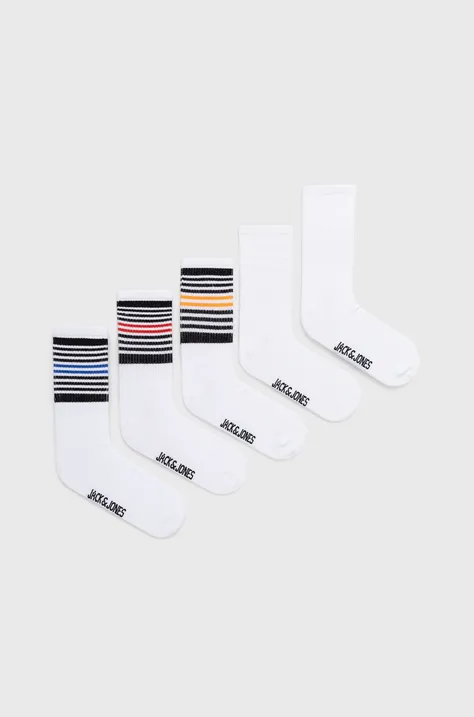 Κάλτσες Jack & Jones (5-pack) χρώμα: άσπρο
