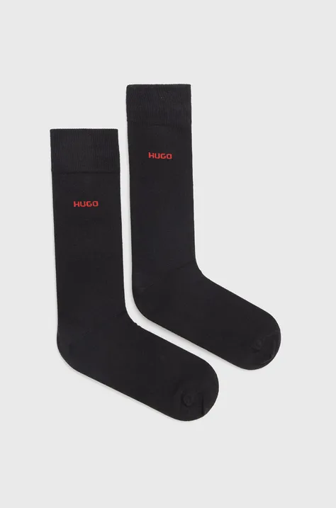 Носки HUGO (2-pack) мужские цвет чёрный
