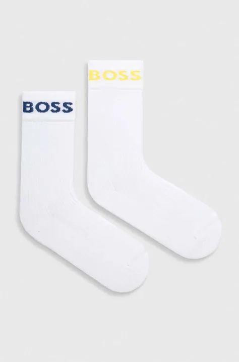 Ponožky BOSS 2-pack pánské, bílá barva, 50467707