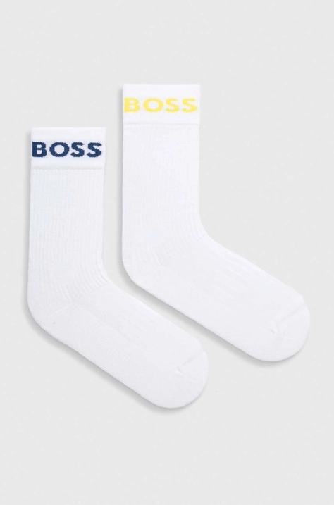 Čarape BOSS 2-pack za muškarce, boja: bijela