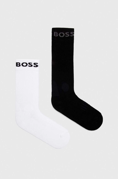 Čarape BOSS 2-pack za muškarce, boja: crna