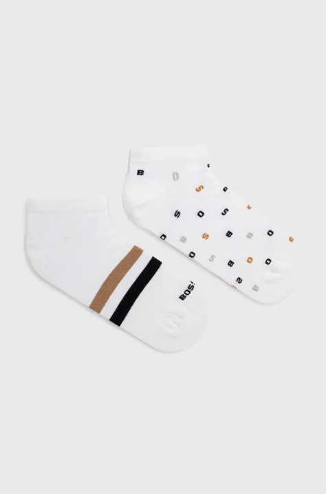 Ponožky BOSS 2-pack pánské, bílá barva, 50477890