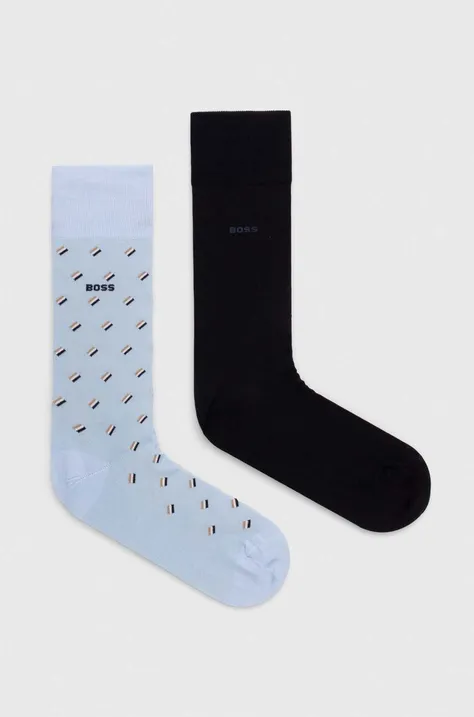 Čarape BOSS 2-pack za muškarce, boja: crna, 50478350