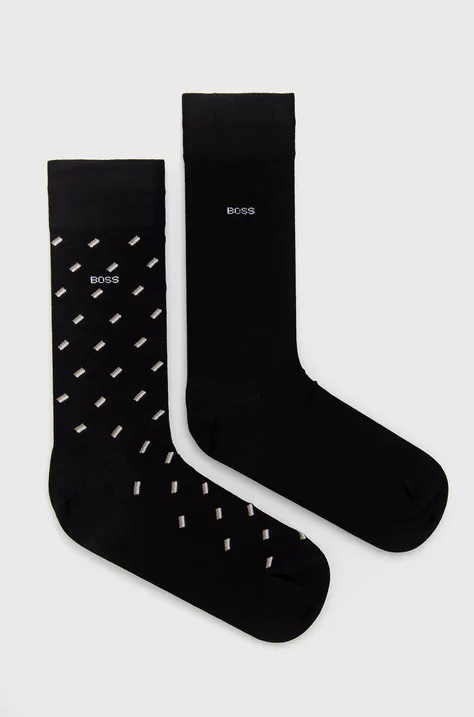 Ponožky BOSS 2-pak pánske,čierna farba,50478350