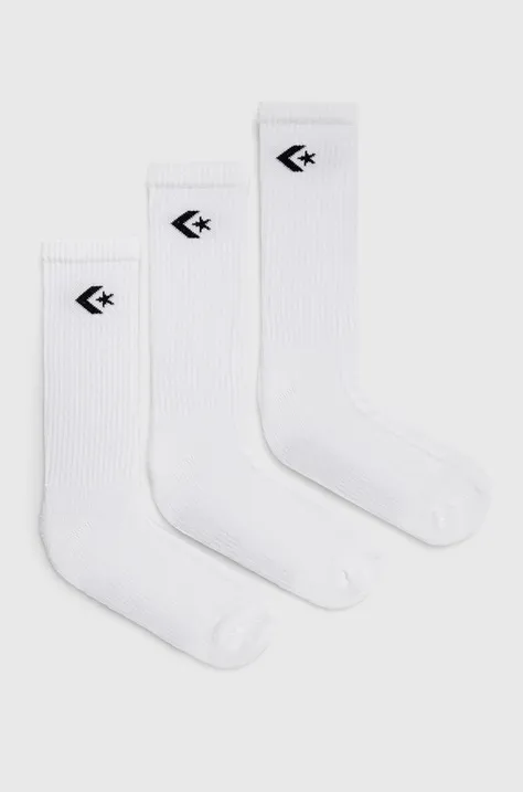 Ponožky Converse 3-pak pánske, biela farba