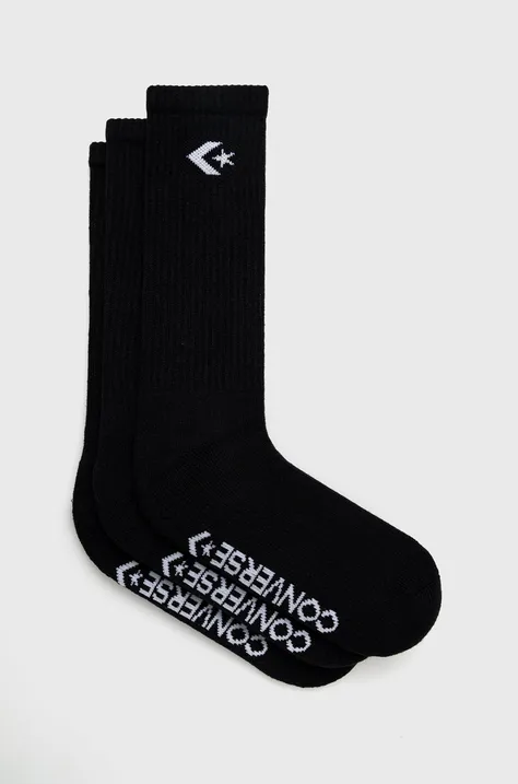 Ponožky Converse 3-pak pánske, čierna farba